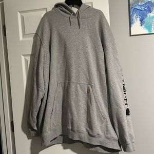 Gray big and tall men's Carhart hoodie size: 4xlt